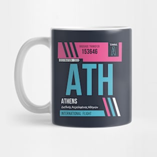 Athens (ATH) Airport Code Baggage Tag Mug